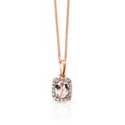 9ct Rose Gold Morganite & Diamond Necklace