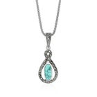 Athena Silver Marcasite & Turquoise Infinity Necklace