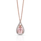 9ct Rose Gold Morganite & Diamond Teardrop Necklace