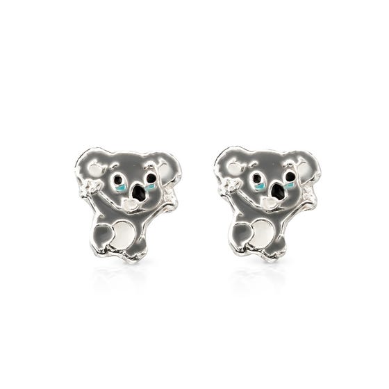 Pick & Mix Silver Enamel Koala Stud Earrings