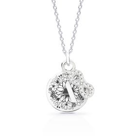 Medium Silver Engravable Disc & Infinity Initial Necklace