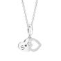 Silver Initials CZ Heart Charm Necklace