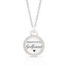 Silver Beautiful Girlfriend Disc & Halo Necklace