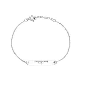 Silver I Love You This Much (Girl) Bar Bracelet
