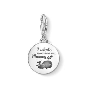 Silver I Whale Always Love You Disc Charm