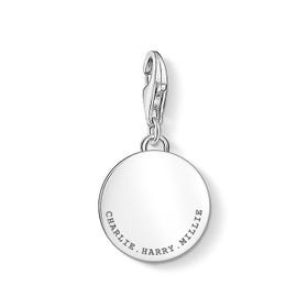 Silver Personalised Names Disc Charm