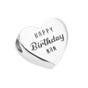 Silver Happy Birthday Nan Heart Charm