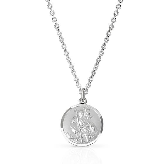 Silver Round St Christopher Necklace