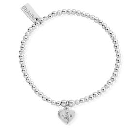 Silver Initials & Mistletoe Cute Charm Heart Bracelet