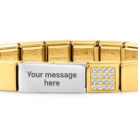 GLAM Gold Pave Crystal Engravable Bracelet