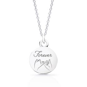 Silver Forever Loving Touch Disc Necklace