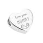 Silver Love You Mummy & Feet Heart Charm