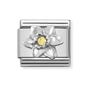 Classic Silver Yellow Zirconia Daffodil Charm Bracelet
