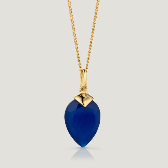 Kite Gold Plated Silver September Birthstone Chalcedony Necklace