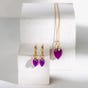 CANDY Kite Gold Plated Silver February Birthstone Chalcedony Hoop Earrings