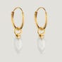 Kite Gold Plated Silver April Birthstone Chalcedony Hoop Earrings