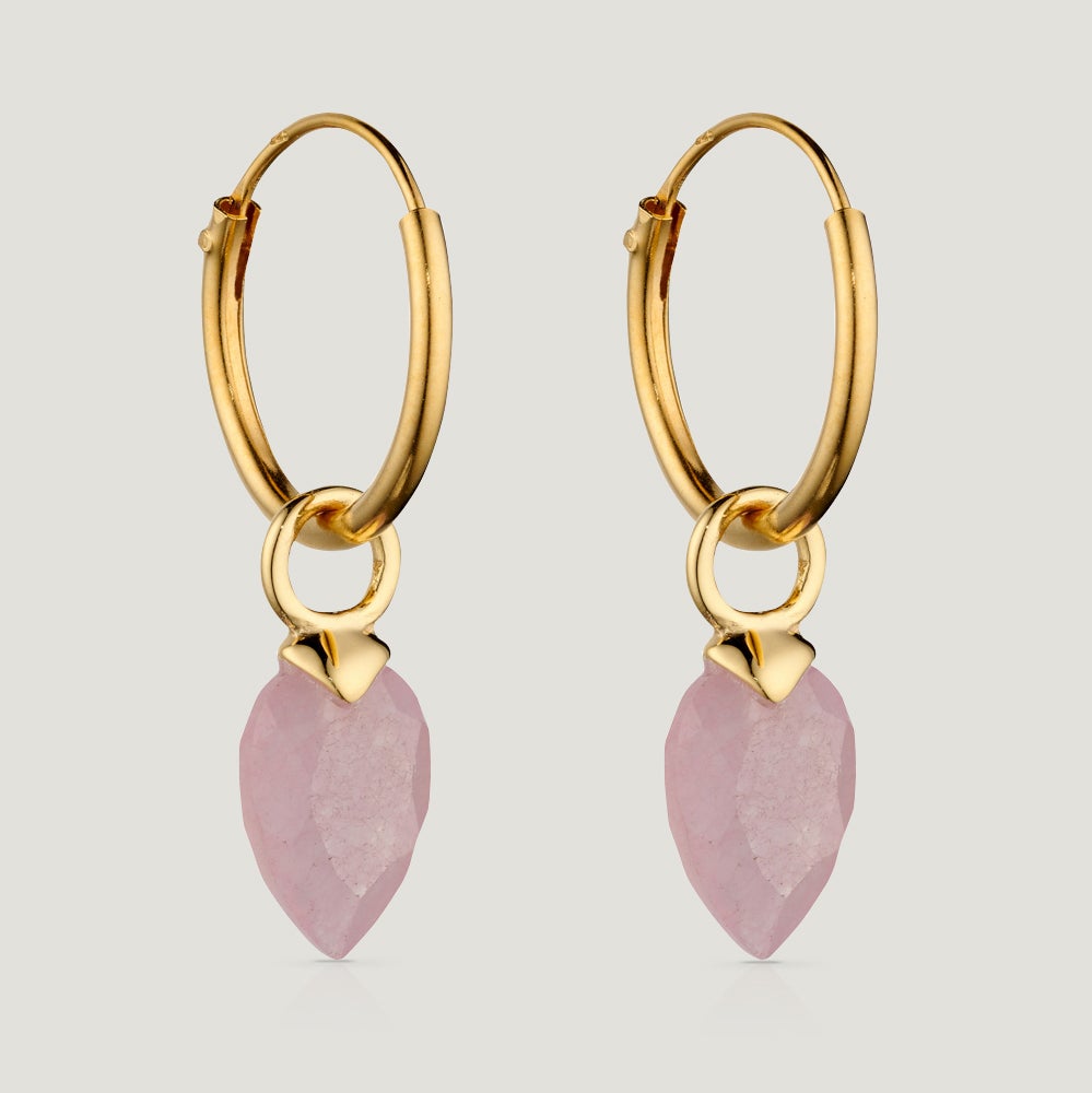 John Greed CANDY Kite Gold Plated Silver June Birthstone Quartz Hoop Earrings