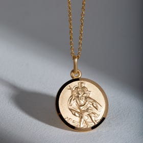 CANDY Love Gold Plated Silver St Christopher Necklace