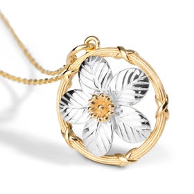 Meadow Silver & Gold Plated Forget-Me-Not Wreath Necklace