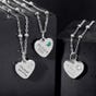 CANDY Love Silver & Garnet Heart Handwriting Necklace