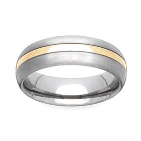 Titanium & 18ct Gold 6mm Ring