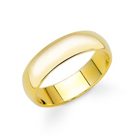 18ct Yellow Gold D-Shaped Wedding 5mm Ring