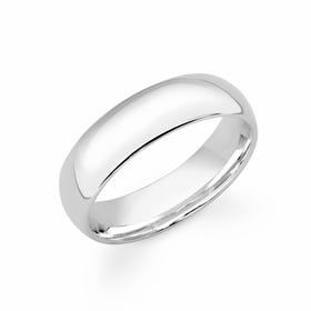 Platinum Court Wedding 6mm Ring
