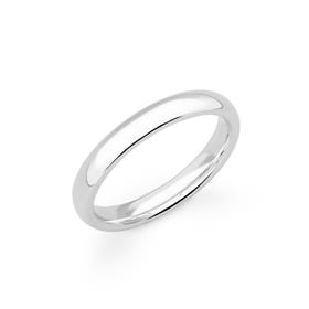 18ct White Gold Court Wedding 4mm Ring