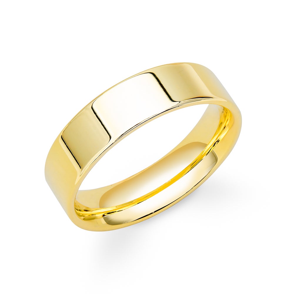 Fine Jewellery by John Greed 18ct Yellow Gold Flat Court Wedding 7mm Ring