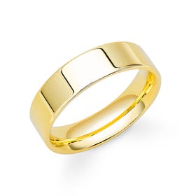 18ct Yellow Gold Flat Court Wedding 7mm Ring