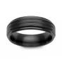 Black Zirconium Ridged 7mm Ring