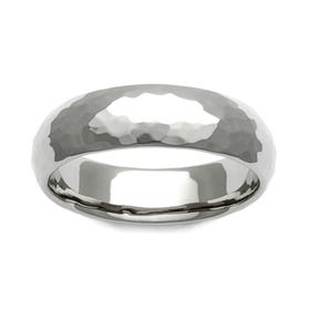 Titanium Hammered 7mm Ring