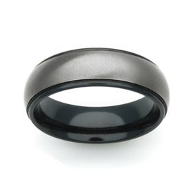 Two Tone Zirconium Brushed 7mm Ring