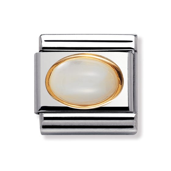 Classic Gold & White Mother of Pearl June Birthstone Charm